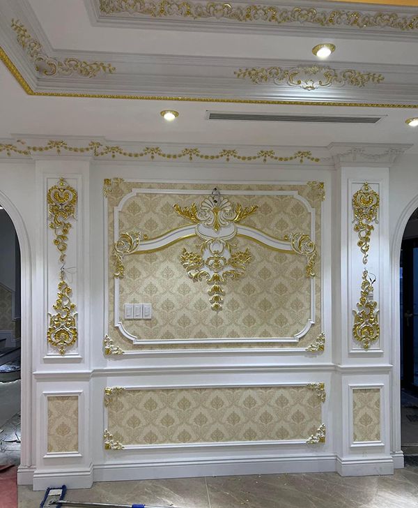40 mẫu tường trang trí phào chỉ Pu tân cổ điển đẹp báo giá thi công phào chỉ pu, phào chỉ pu tân cổ điển, thi công phào chỉ PU